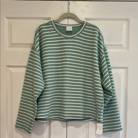 J. Crew Factory Reversible Quilted Pullover Green White Size XL - Picture 1 of 7